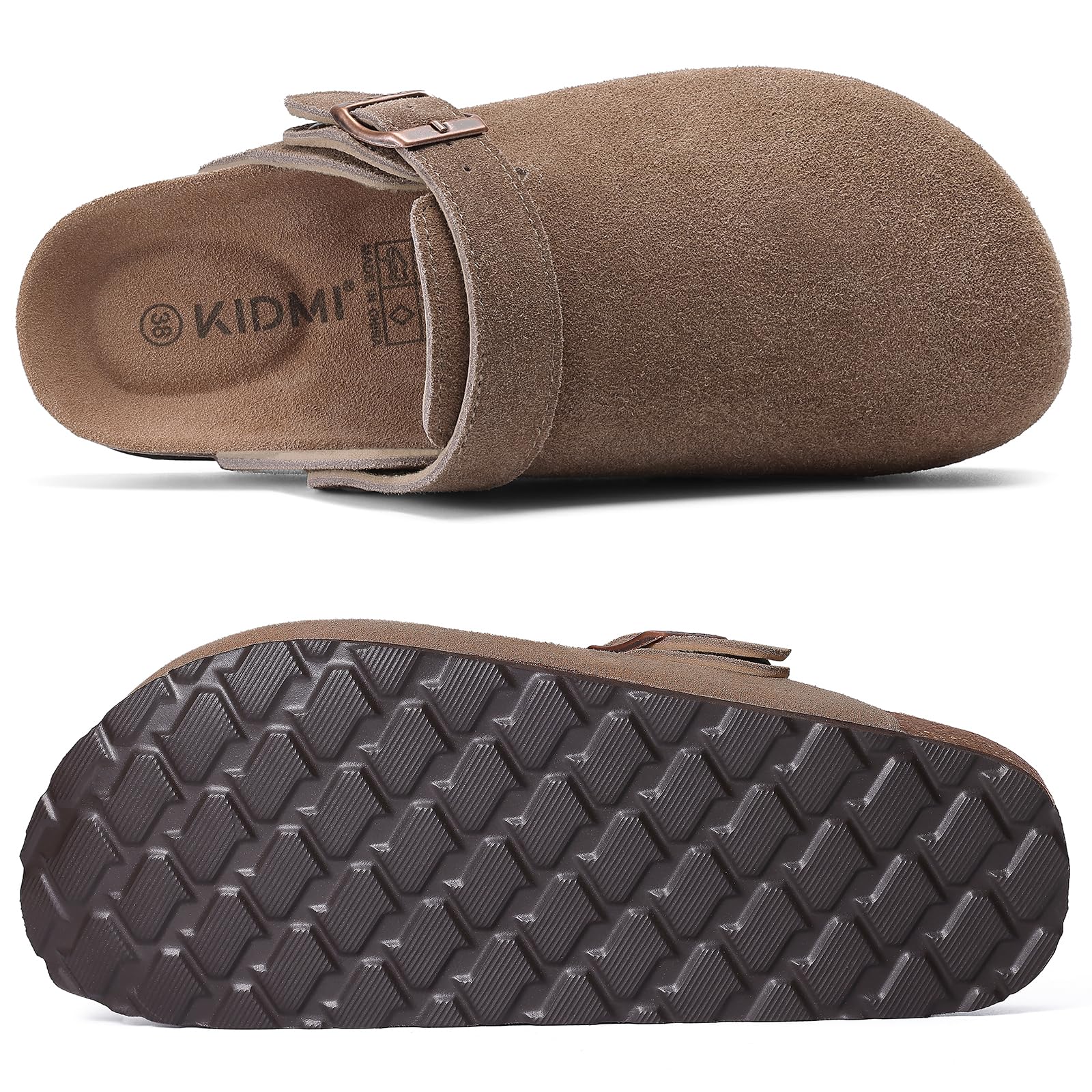 

Fashion Smile Women s Leather Mules Slippers Suede Clogs With Adjustable Strap Cork Footbed Unisex Outdoor Comfortable Potato Shoes 36