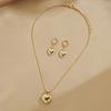 Nowa Moda Oryginalność Unikalny Zmysł Projektu Kolczyki w Kształcie Serca Naszyjnik z Zawieszką Dwuczęściowe Zestawy Modny Zestaw Biżuterii Do Noszenia na Co Dzień