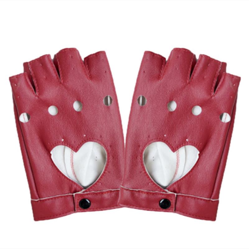 Fashion Half Finger Driving Women Comfortable Gloves PU Leather Fingerless Gloves For Women Black Red White Punk Glove