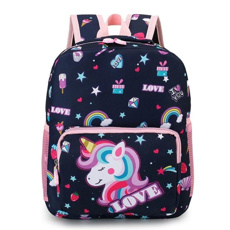 

Colorful Cartoon Print Kids Backpack Ultra Lightweight And Breathable For School темно-синього кольору