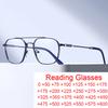 Metal Frame Blue Light Blocking Reading Glasses For Men Rero Double Bridge Square Eyeglasses Presbyopia Glasses