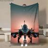 Warm Soft Vintage Planes Print Blanket Fluffy Children and Adults Sofa Plush Bedspread Picnic Throw Blanket for Sofa Bed Gifts