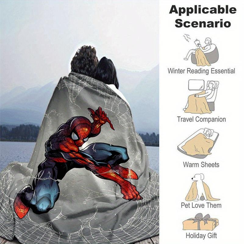 1pc Spider-Man Printing Blanket - Soft, All-Season Throw for Office Blanket, | Personalized Gift with Adorable Cartoon Design