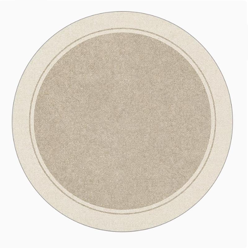 

Кремовые круглые ковры для гостиной, стильные, в легком роскошном стиле, для спальни, прикроватный коврик, складные, машинная стирка, мягкий коврик для пола для балкона Diameter 80cm