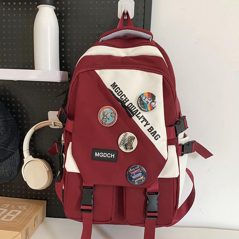 Schoolbags College Students Girls High School Students Burgundy Men Backpacks Junior High School Students Elementary School Students