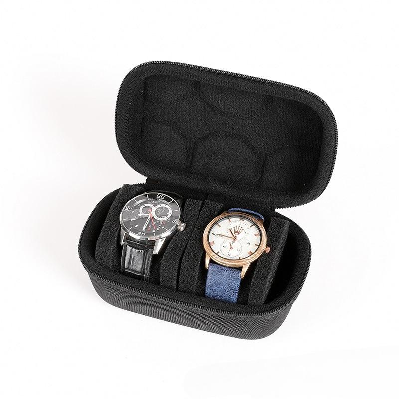 Men Women Portable Watch Travel Case - EVA Waterproof Shock-Resistant Zippered Organizer for Wristwatches Smart Watches