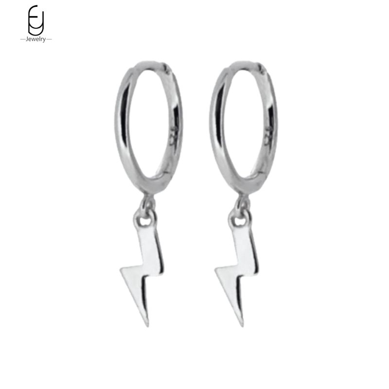 925 Silver Needle Vintage Gold Earrings for women Fashion Lightning Pendant Hoop Earrings Wedding High Luxury Jewelry