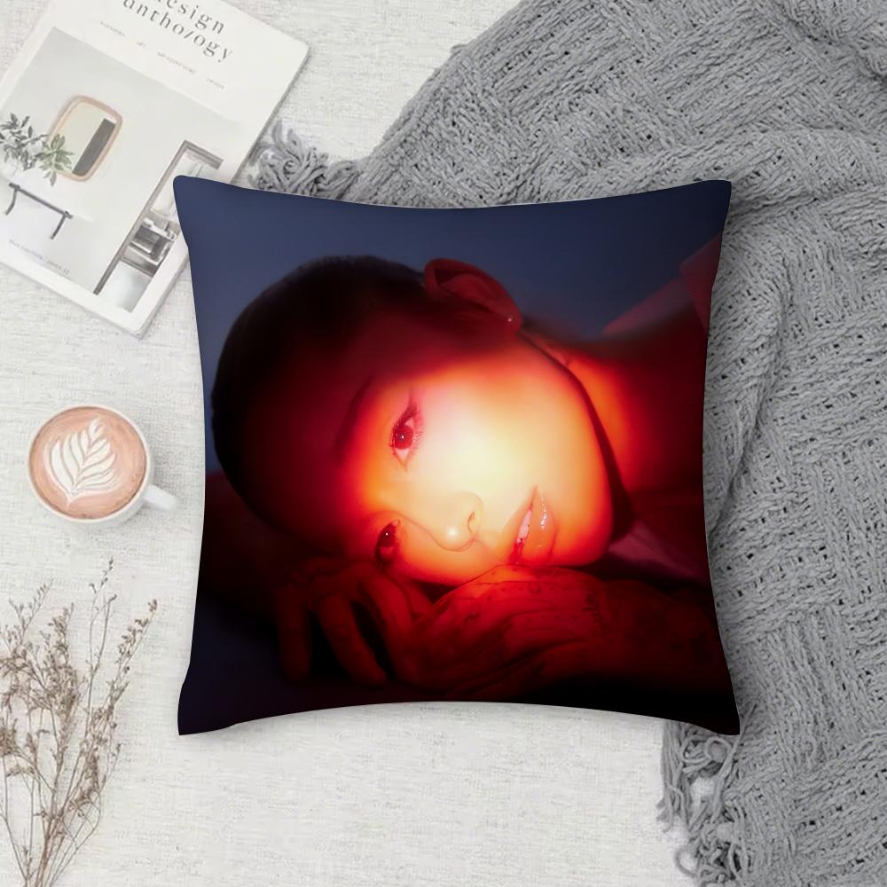 Singer A-Ariana G-Grande Hot Album Pillow Case Square Double-Sided Printing Short Plush Sofa Cushion Cover Bedroom  Pillow