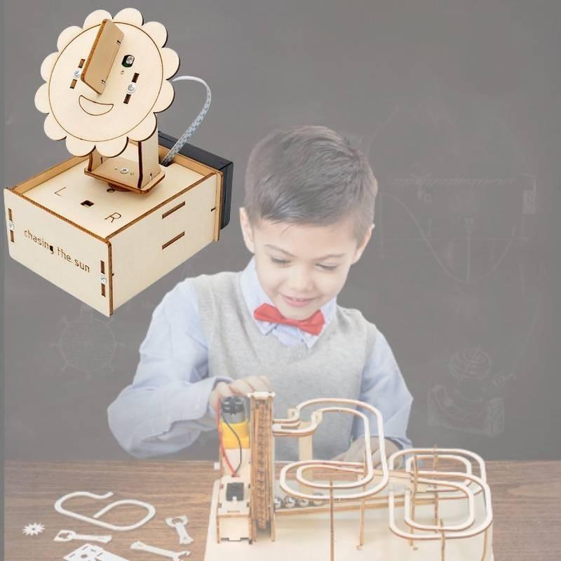 Educational Diy Wood Solar Powered Sun Model Stem Material Kit For Kids Aged 8 And Up