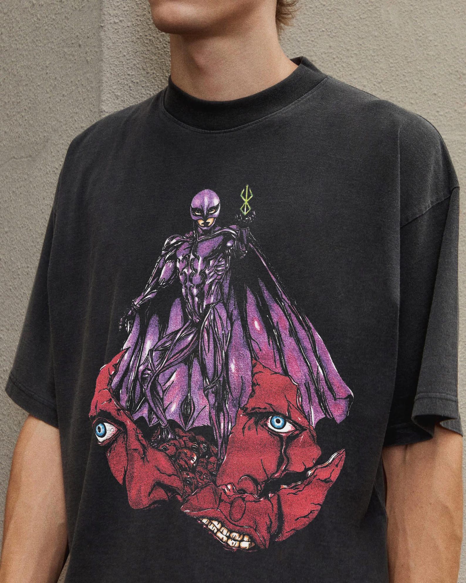 Berserk | Anime Street Tee | Oversized Graphic T-Shirt | Vintage Wash 4XL