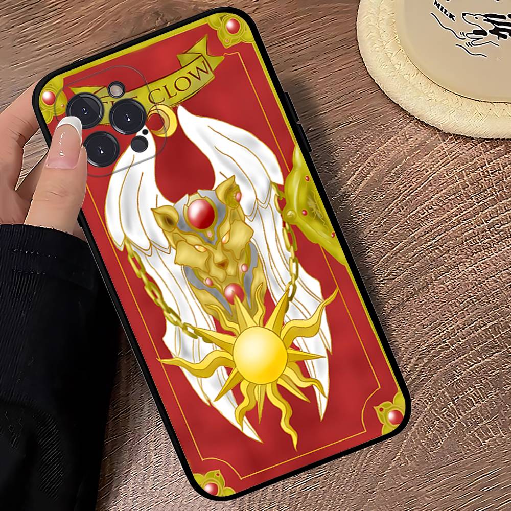 Anime C-CardcaptorS S-Sakura Phone Case For Iphone 17 16 15 14 13 12 11 Pro Max Plus Black Shell Cover Case