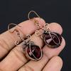 Garnet Jewelry, 999 Copper Wire Wrapped Earrings, Handmade Gemstone Jewelry Earrings For Memorial Day