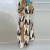 Spring Autumn Women's Shirt Dress Temperament Print Single-breasted Open Shirt Dress Casual Long Dress