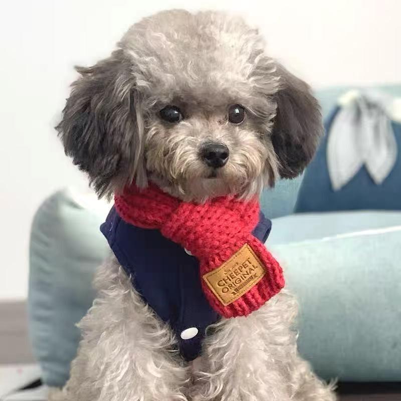 Pet dog sweater trendy autumn and winter new pet clothes solid color twist knitting warm and comfortable
