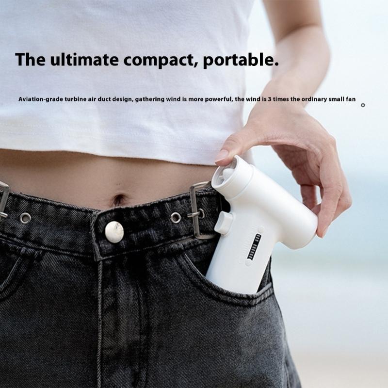 Portable Small Handheld Fan 3000mAh Air Blower with 80000RPM 6 Speed Adjustable USB Rechargeable for Travel Home