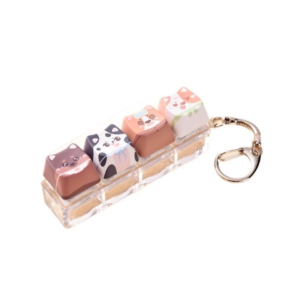 Keyboard Stress Relief Clicker Mechanical Creative Dog Keychain  Children Adults