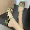 Summer Women's New Simple Solid Color Flip-flops Sexy Square-toe High Heels Comfortable Non-slip Elegant Banquet Formal Shoes