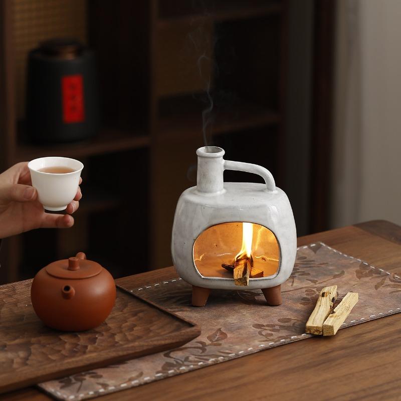 Ceramic Aromatherapy Burner Burning Palo Santo White Sage Cedar Dry Burning Incense Desktop Open Fire Atmosphere Fireplace Tray