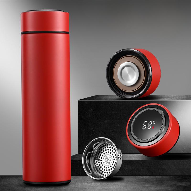 304 Stainless Steel Thermos Cup Tea Separation Cup Intelligent Warm Water Cup Man
