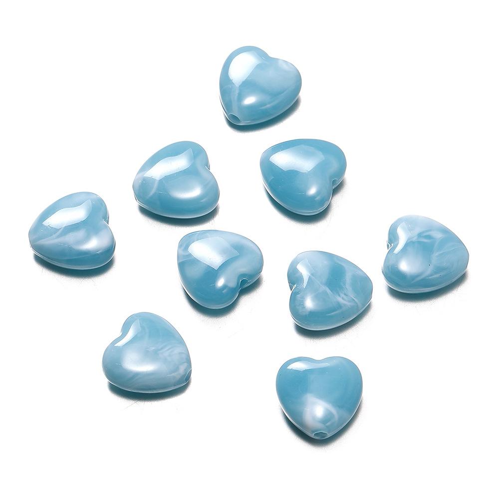 20pcs 14mm Heart Shape Sweet Acrylic Texture Plastic Loose Beads Jewelry Making DIY Crafts Findings Accessories Material