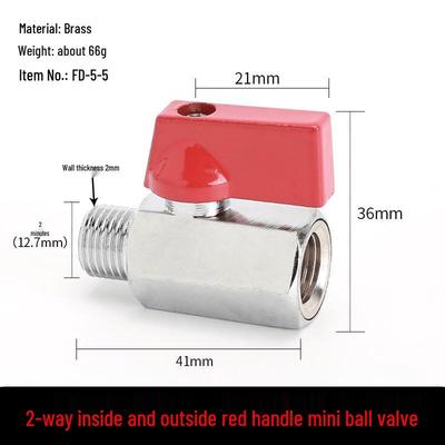Miniature Internal/External Thread Ball Valve