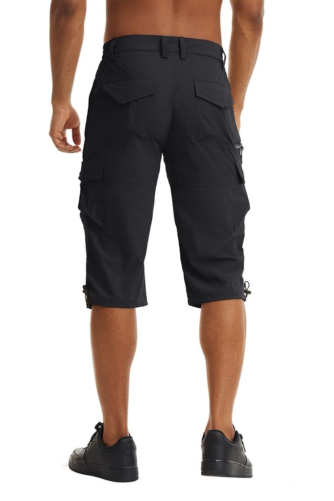 Medium Sweat Jogging Cycling Water Fishing Outdoor 2XL Pants, Men's, Absorbent, Pants, 3/4 Length, Pants, Repellent, Pants, Stylish, Shorts, Black,