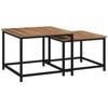 Nesting Table Set of 2 Side Tables, Industrial Design, Black Steel Frame, Tabletop In Wood Look