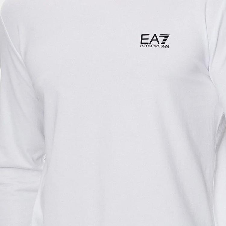 Emporio Armani EA7 Logo Print Pullover Crew Neck Long Sleeve T-Shirt Men tops White 8NPT28-PJVQZ-1100