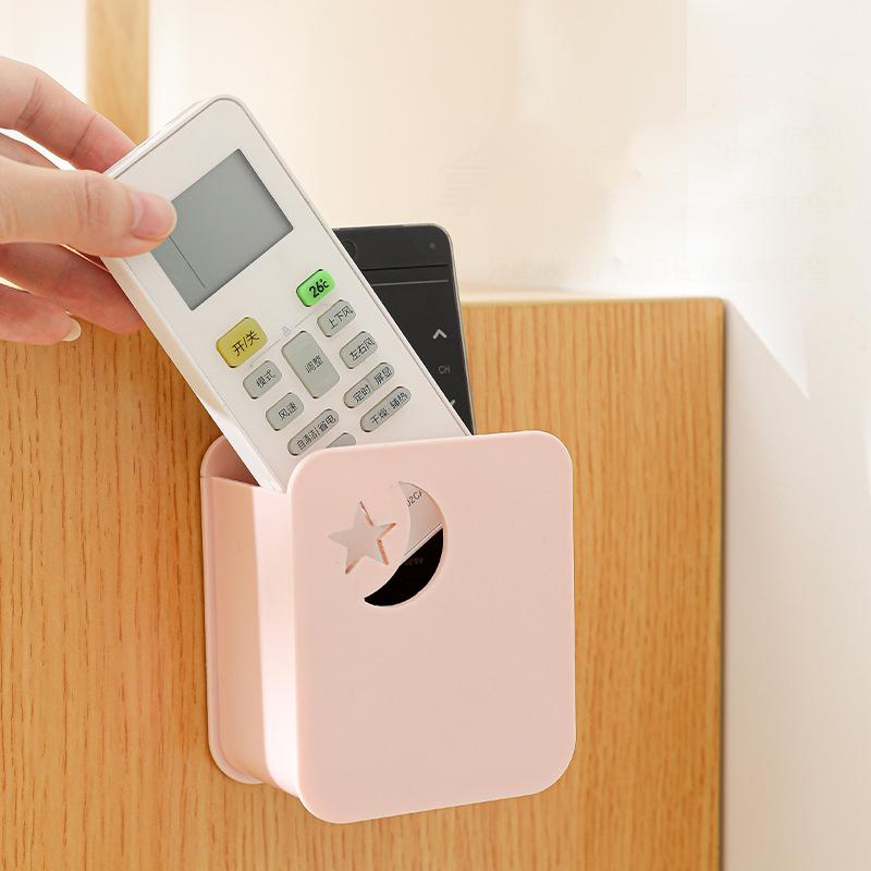 1Pcs Remote Control Storage Box, No Punching Remote Control Bracket, Wall Mounted Bracket, Charging Bedside Container Holder