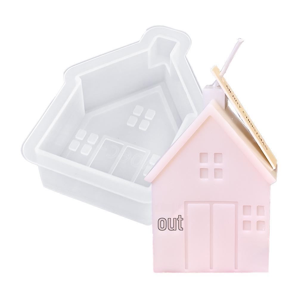 Vánoční vonná svíčková forma: Perníčková chaloupka a sob epoxidová silikonová forma