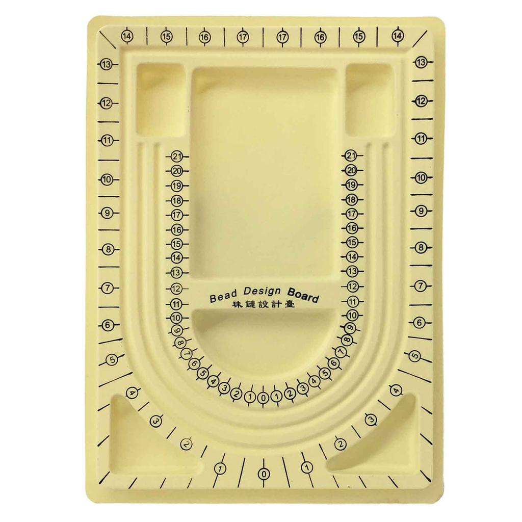 U Shaped Necklace Beading Jewelry Organizer Jewelry Making Tray Tool Yellow