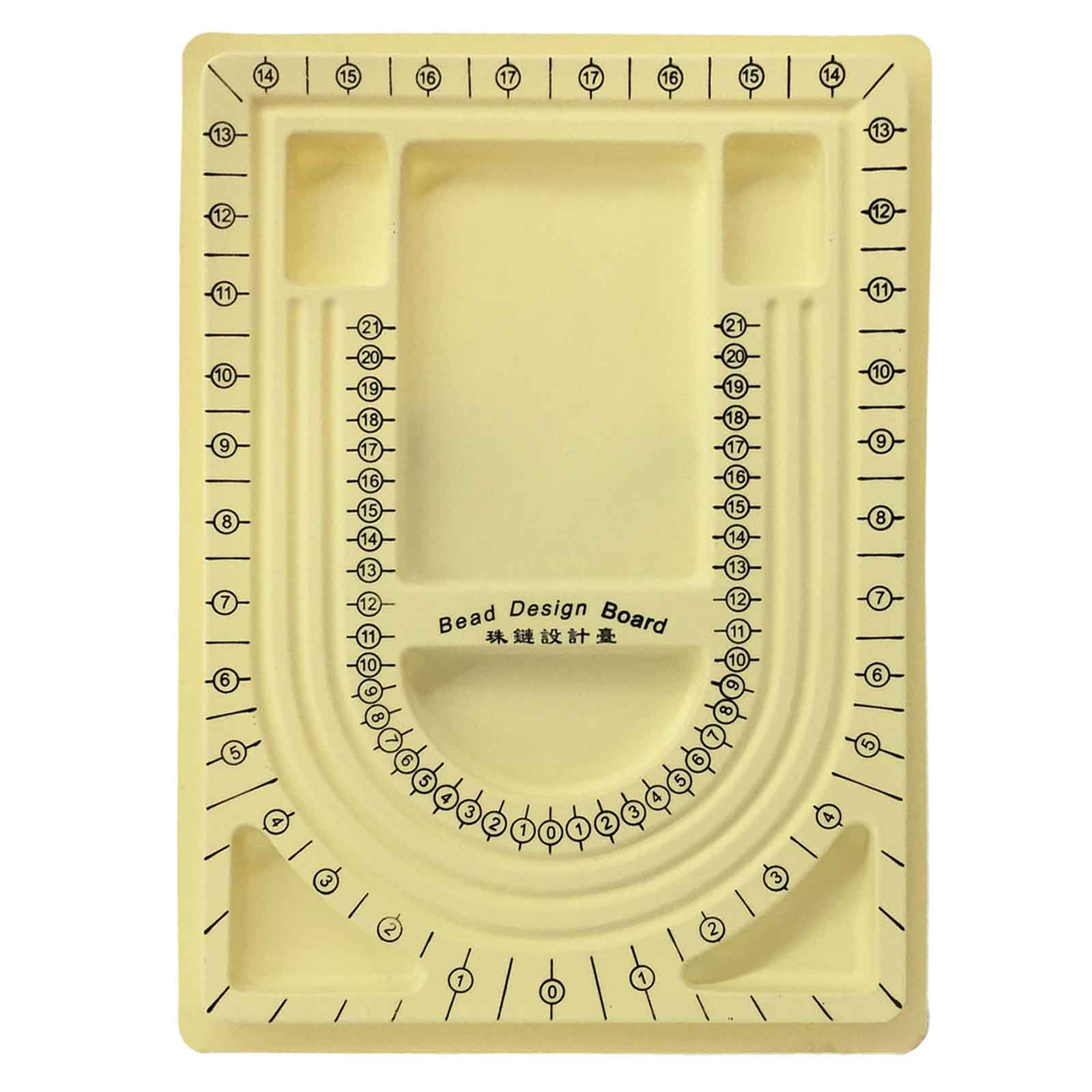 U Shaped Necklace Beading Jewelry Organizer Jewelry Making Tray Tool Yellow 1