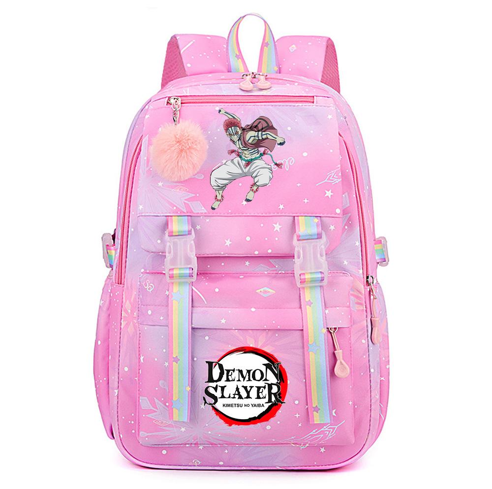 Cartoon Niedlich Dämonentöter Bedruckter Rucksack mit großem Fassungsvermögen für Teenager Schüler Rucksack Schultasche Reisetasche Geschenk