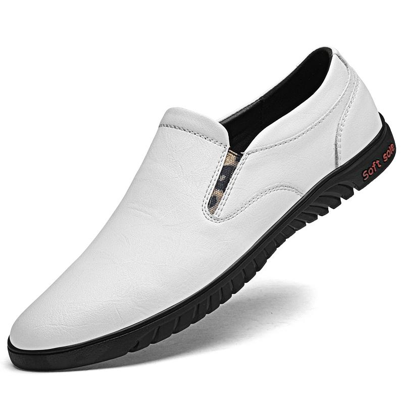 

Модные лоферы с мягкой подошвой для бизнеса и свиданий, весенние, из натуральной кожи, мужские туфли, удобные слипоны для вождения, повседневные модные лоферы 45 белый