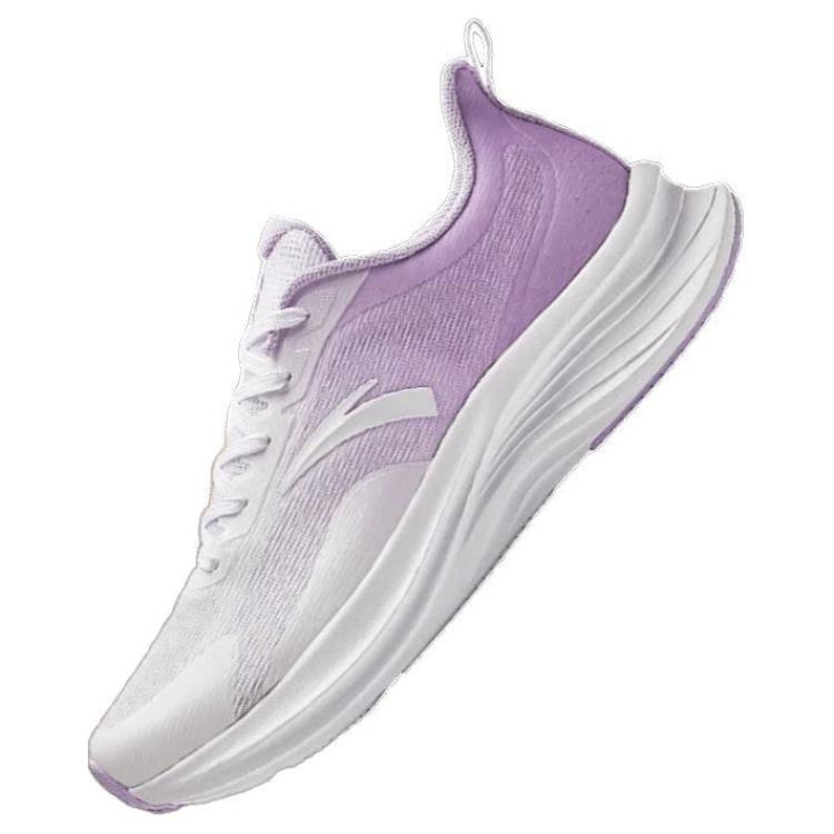 New Anta Cushioned Slip Resistant Low Top Running Shoes Women's White Purple 122425541-2