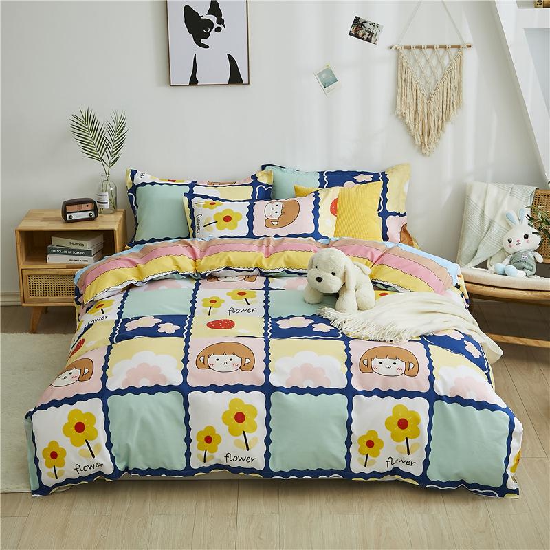 Warm Four-piece Set, Quilt Cover, Bed Linen, Bedding, Single Dormitory Three-piece Set