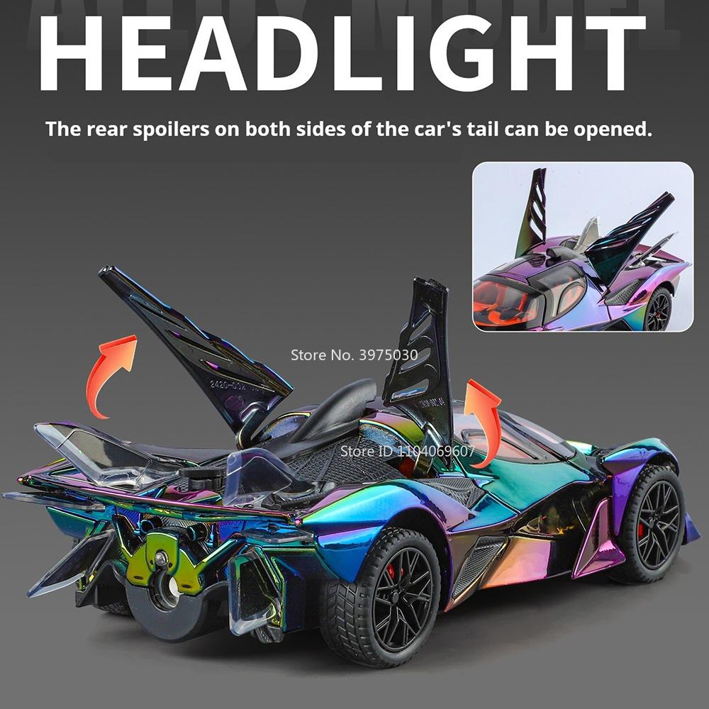 1:24 Apollo Evo Toys Models Cars Alloy Diecast Can Spray Miniature Vehicles Wheel Pull Back Supercar Toy Model Office Ornaments