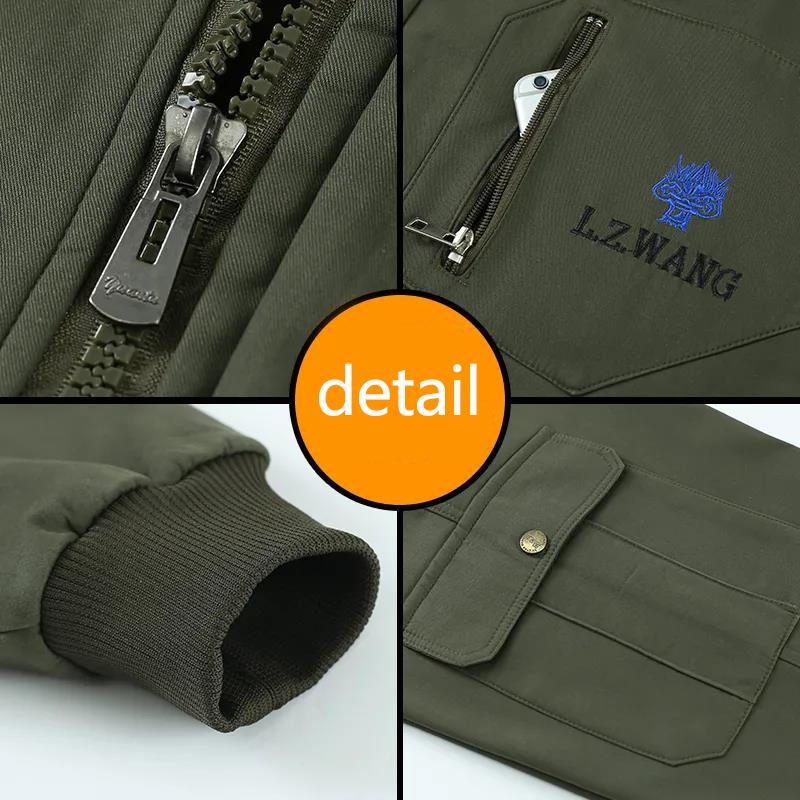 Pánská podzimní zimní venkovní maskáčová zateplená bunda s límečkem, fleecová bunda a kalhoty, 2dílná sada