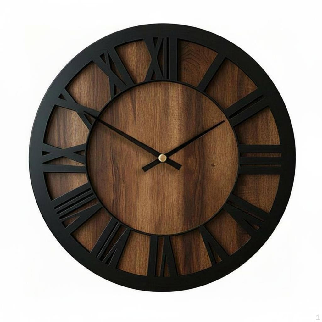 Round Wall Clock Nordic Design Roman Numeral Noiseless Mechanism House Decoration for