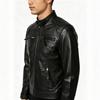 New men's stand-up collar PU leather jacket motorcycle jacket slim casual jacket trendy leather jacket