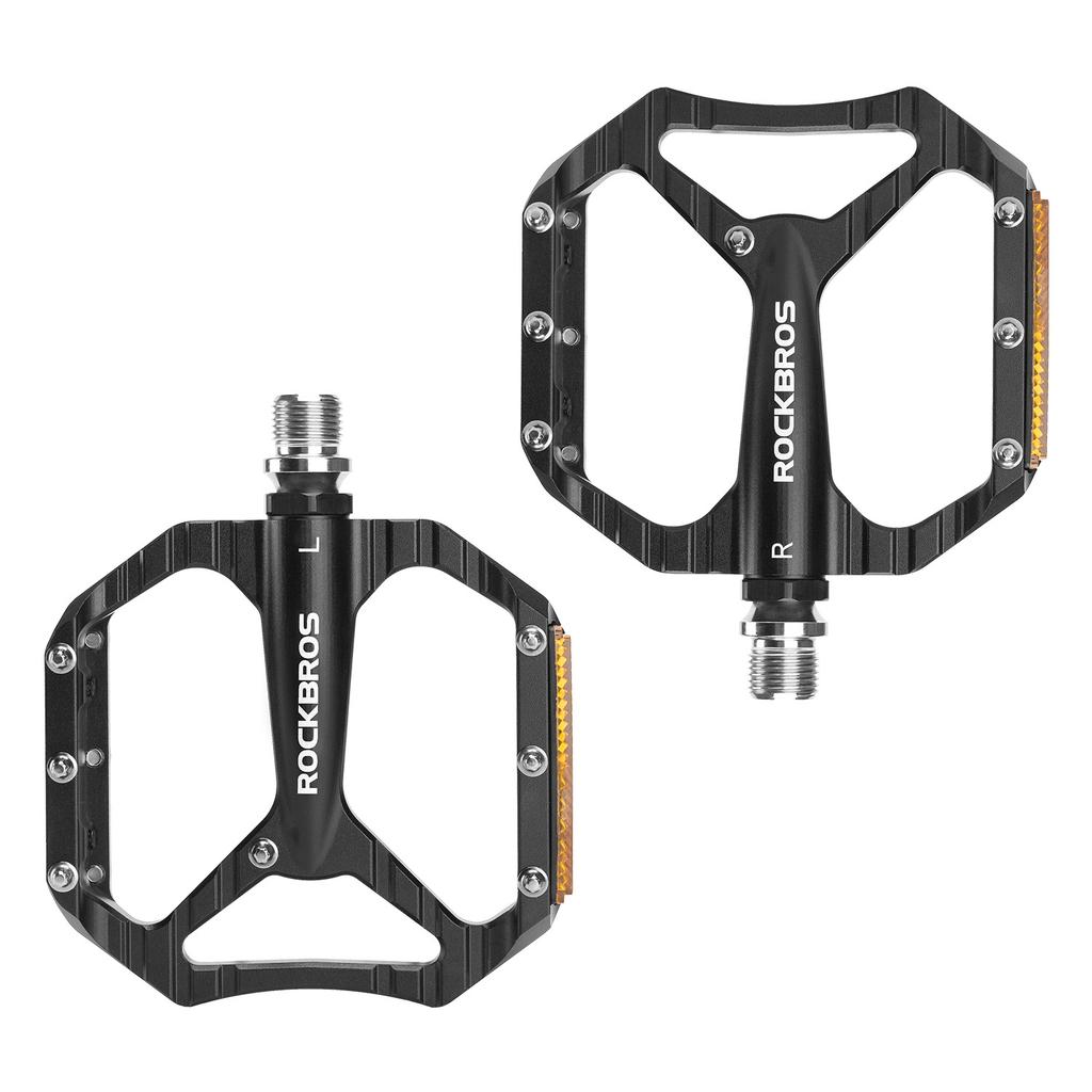 ROCKBROS 1 Pair Bicycle Pedals Aluminum Alloy Mountain Road Bike Pedals Anti-Slip Foot Pedals