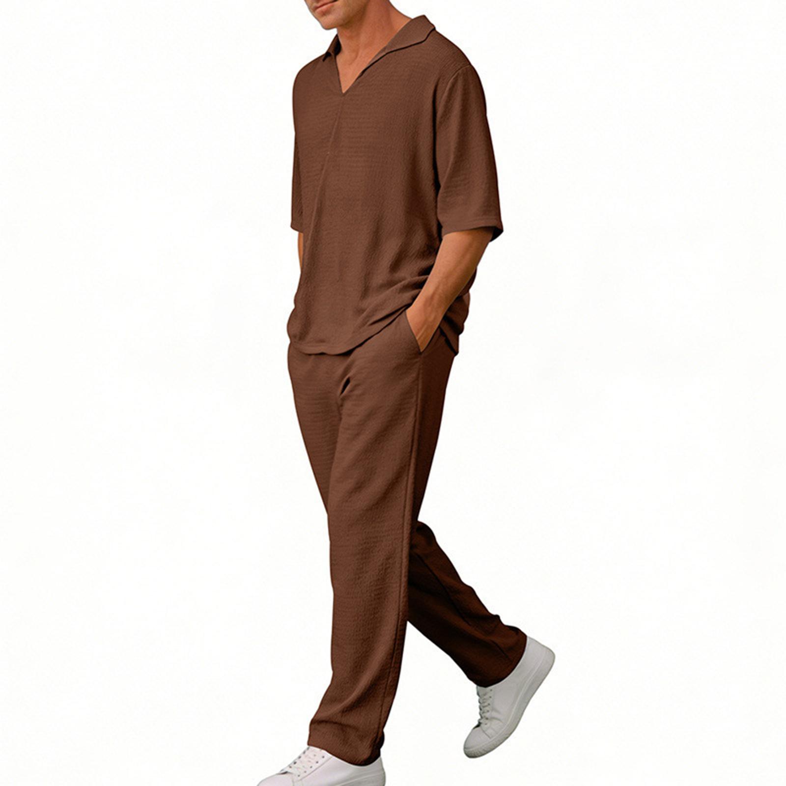 Мужской комплект: водолазка с рукавом три четверти и повседневные спортивные брюки L