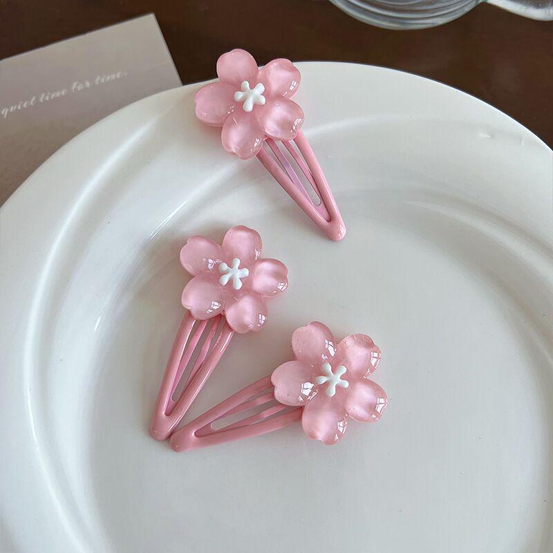 

Милая розовая заколка для волос с цветком сакуры - Милая, универсальная, женская и детская заколка-клип для челки