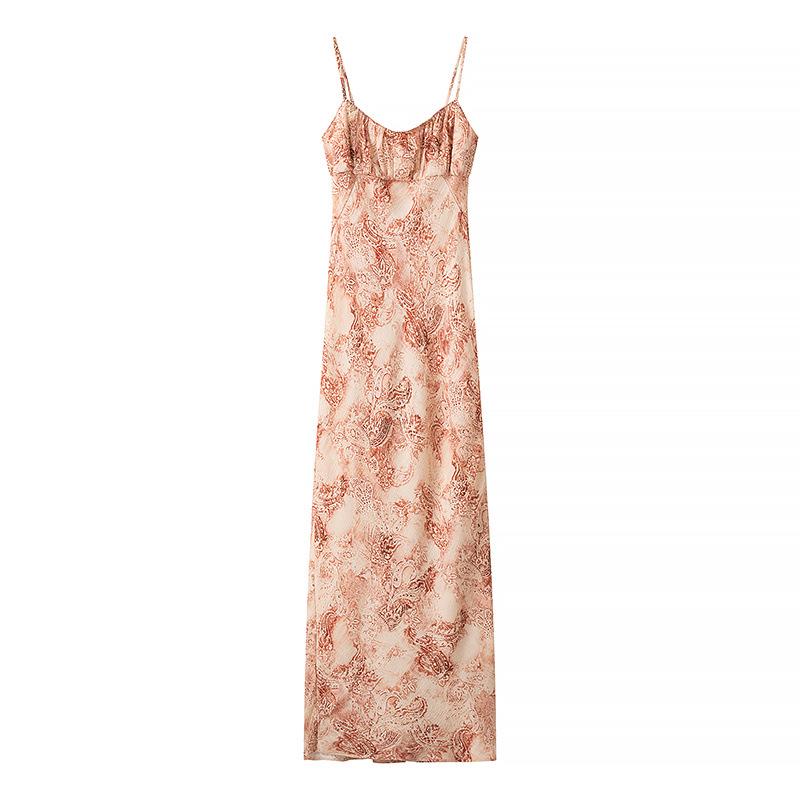 

Женское облегающее платье на тонких бретелях с жаккардовым узором в стиле ретро, 2024 Medium