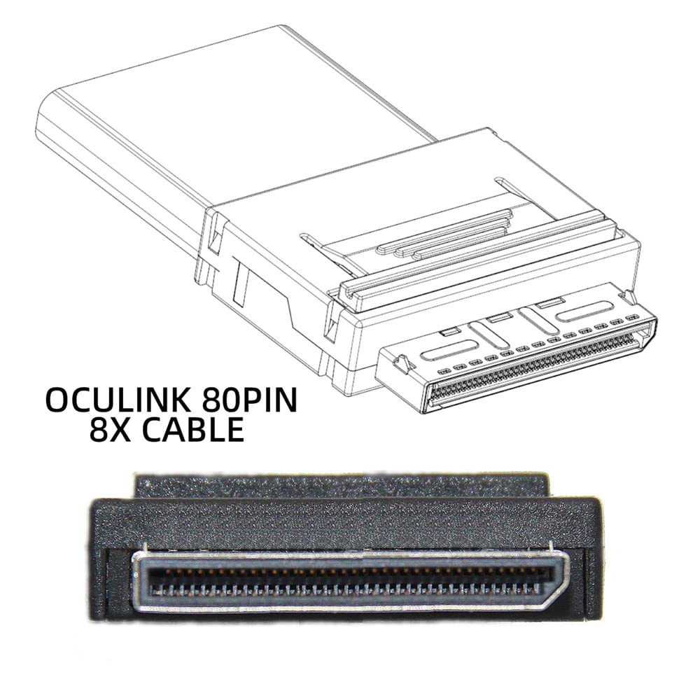 Cablecc Oculink PCIe Data Active Cable 8i To 8i 8X Slimline SSD 50cm PCI-Express SFF-8611 SFF-8654