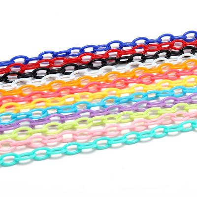 10pcs 50cm Colorful Acrylic Plastic Lobster Clasp Hook Link Chain For DIY Keychain Necklace Jewelry Making Connecter Accessories