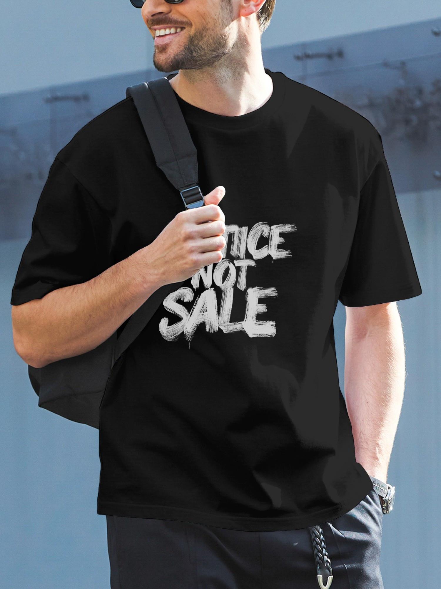Bold Brushstroke Justice Not for Graphic T-shirt - 180g Cotton Crew Neck Short Sleeve Tee XXL