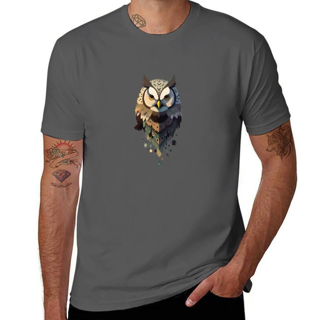 Mystical Owl Tshirt heavyweights cute clothes mens t shirt