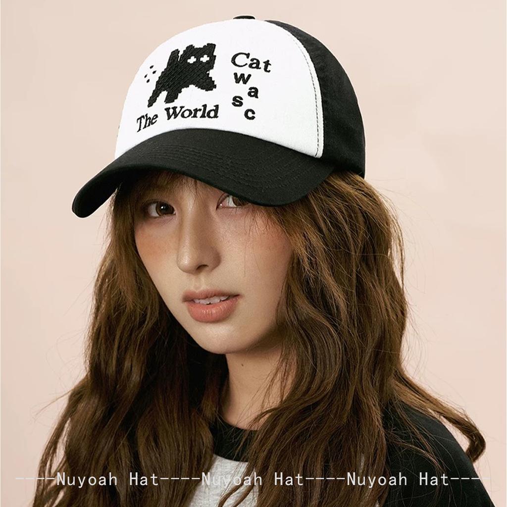 Baseball Stitching Stitched Embroidered Alphabet Kitten Puppy Cute Women  Men For Neutral Gender Fresh Caps Peaked Hats Sunshade Niche Versatile