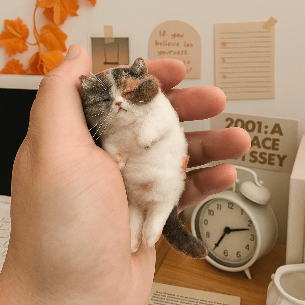 ערכה לא ארוגה לשיפוד צמר חתולים, חומרים ליצירה ידנית, תיק חומרים ל-DIY, פרויקט ידני